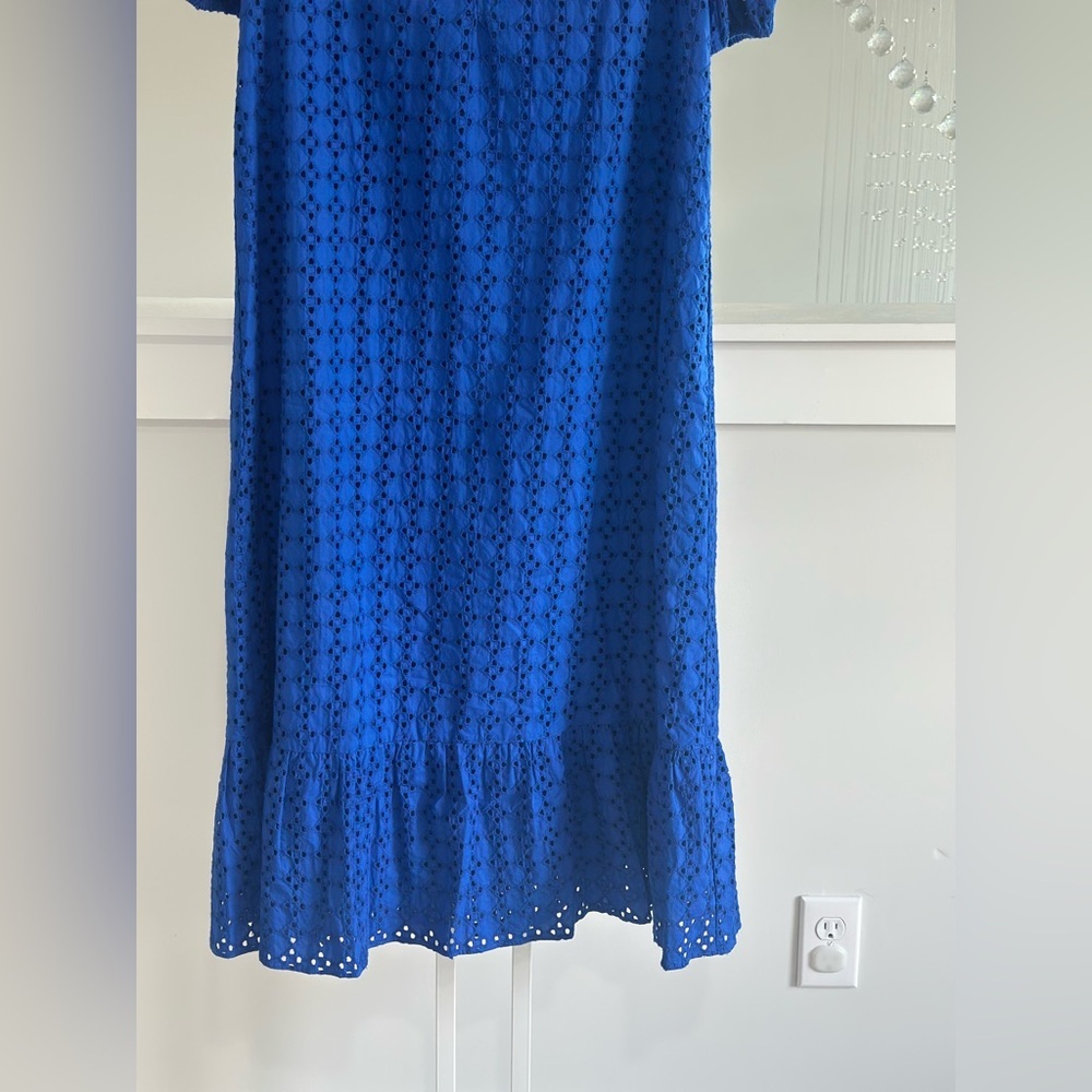 Tuckernuck Hyacinth House Vibrant Blue Eyelet Midi Dress - Picture 7 of 8